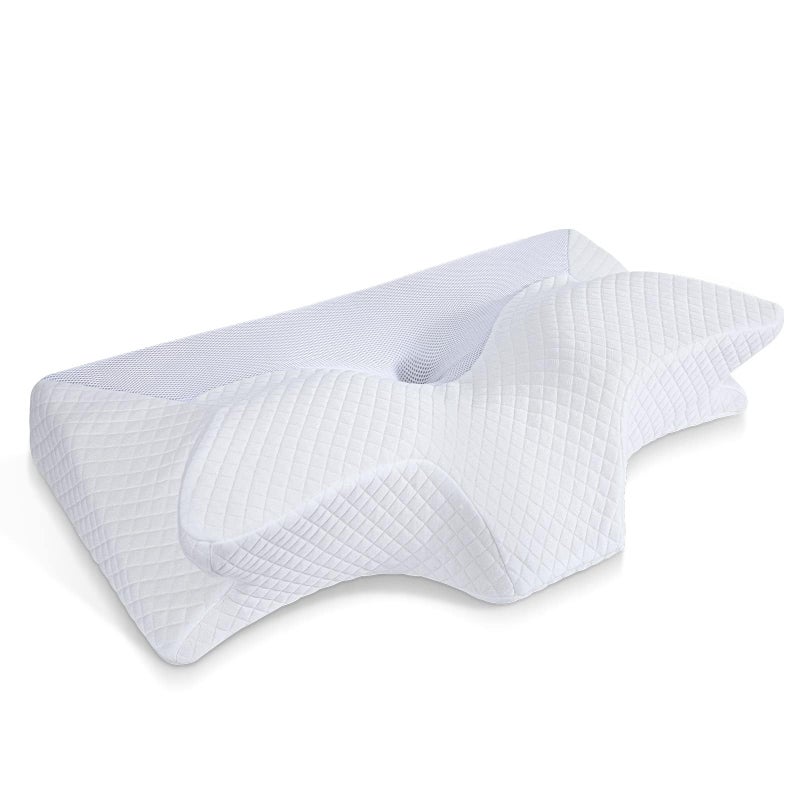 HOMCA Cervical Pillow Memory Foam Pillows - Contour Memory Foam Pillow for Neck Pain Relief, Orthopedic Neck Bed Pillow for Side Sleepers Back and Stomach - Image 1